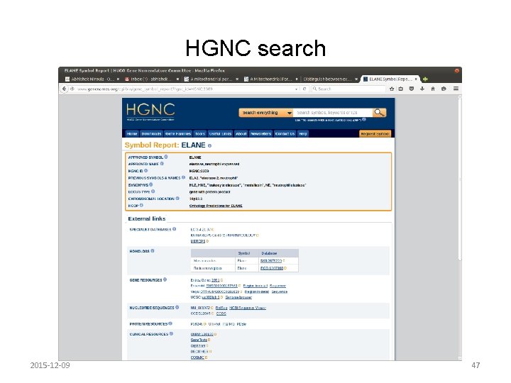 HGNC search 2015 -12 -09 47 HGNC search 2015 -12 -09 47