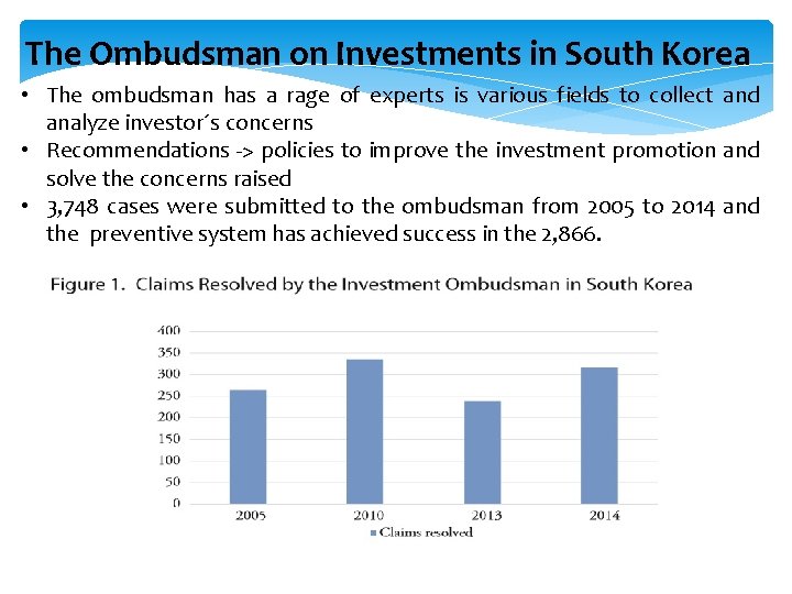 The Ombudsman on Investments in South Korea • The ombudsman has a rage of