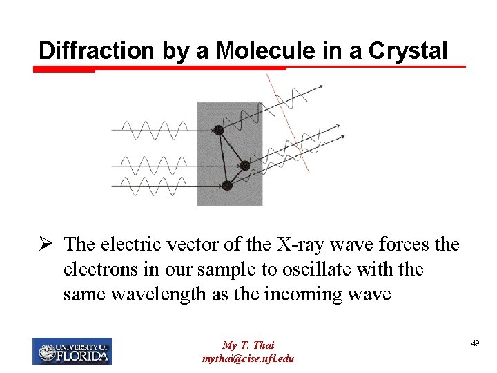 Diffraction by a Molecule in a Crystal Ø The electric vector of the X-ray