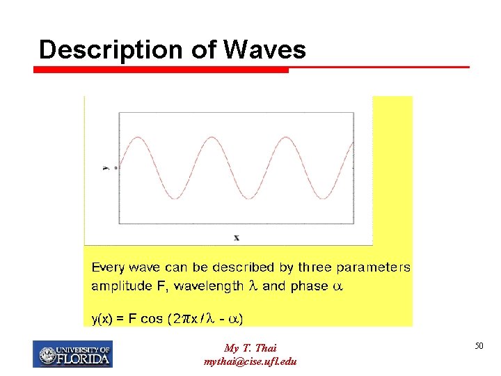 Description of Waves My T. Thai mythai@cise. ufl. edu 50 