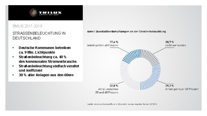 BMUB 2017 -2019 STRASSENBELEUCHTUNG IN DEUTSCHLAND • • Deutsche Kommunen betreiben ca. 9 Mio.
