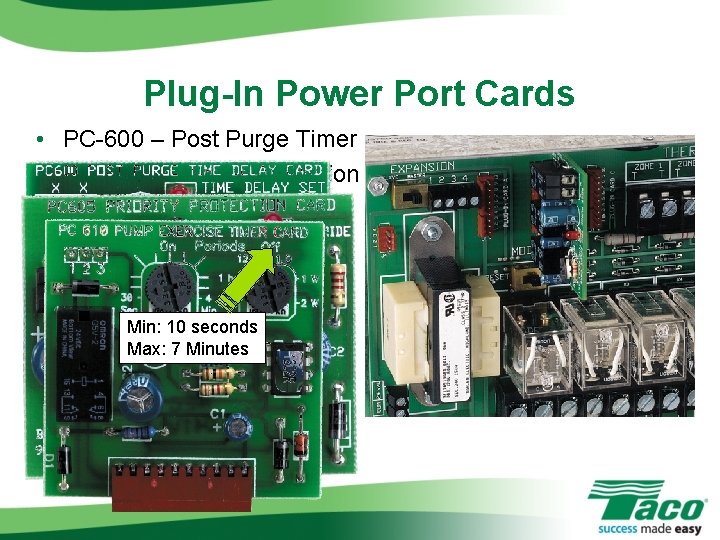 Plug-In Power Port Cards • PC-600 – Post Purge Timer • PC-605 – Priority