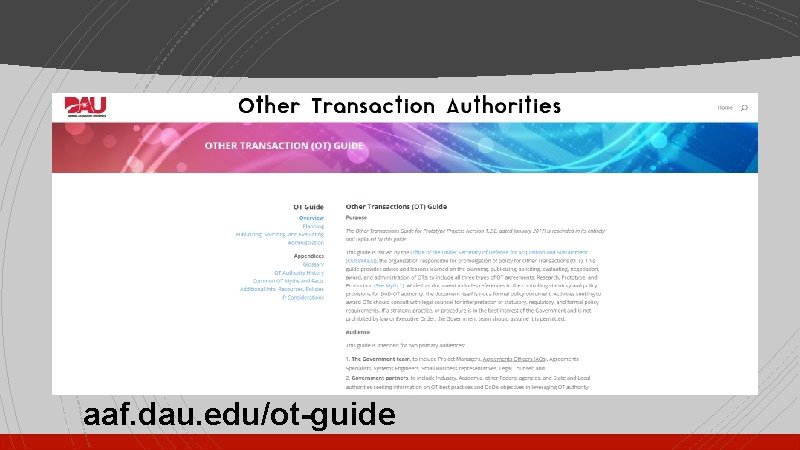 aaf. dau. edu/ot-guide 