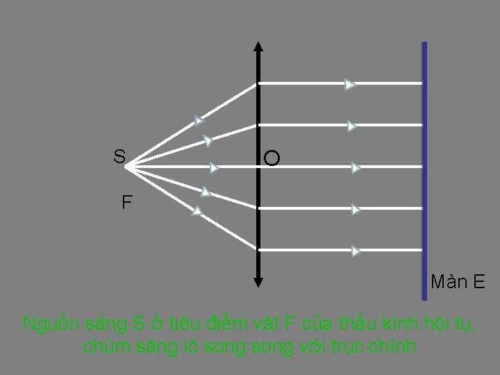 S O F Màn E Nguồn sáng S ở tiêu điểm vật F của