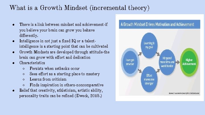 What is a Growth Mindset (incremental theory) ● ● ● There is a link