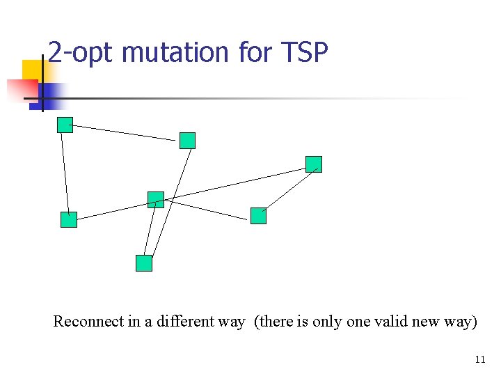 2 -opt mutation for TSP Reconnect in a different way (there is only one