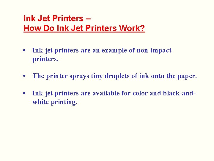 Ink Jet Printers – How Do Ink Jet Printers Work? • Ink jet printers