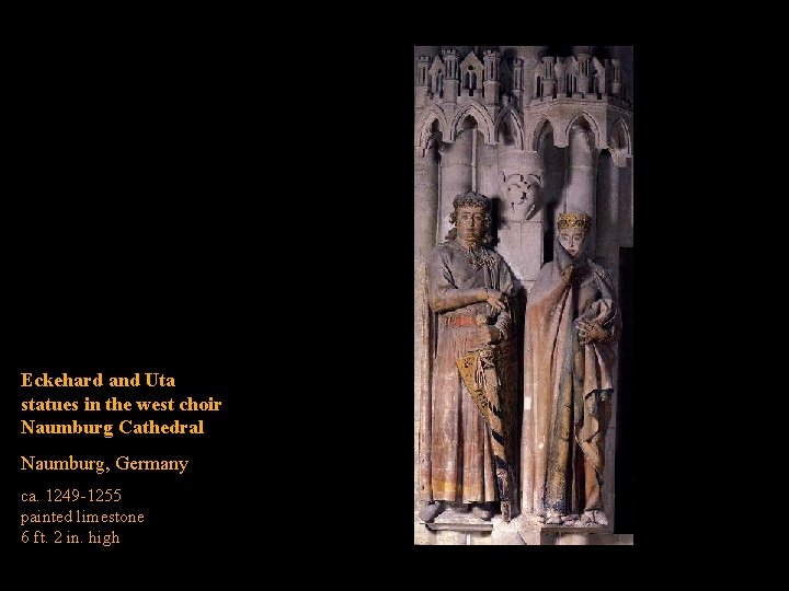 Eckehard and Uta statues in the west choir Naumburg Cathedral Naumburg, Germany ca. 1249