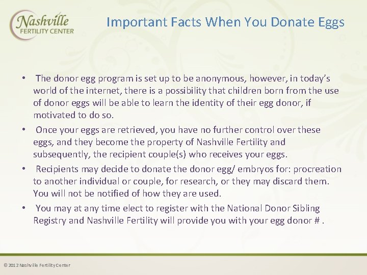 Important Facts When You Donate Eggs • The donor egg program is set up