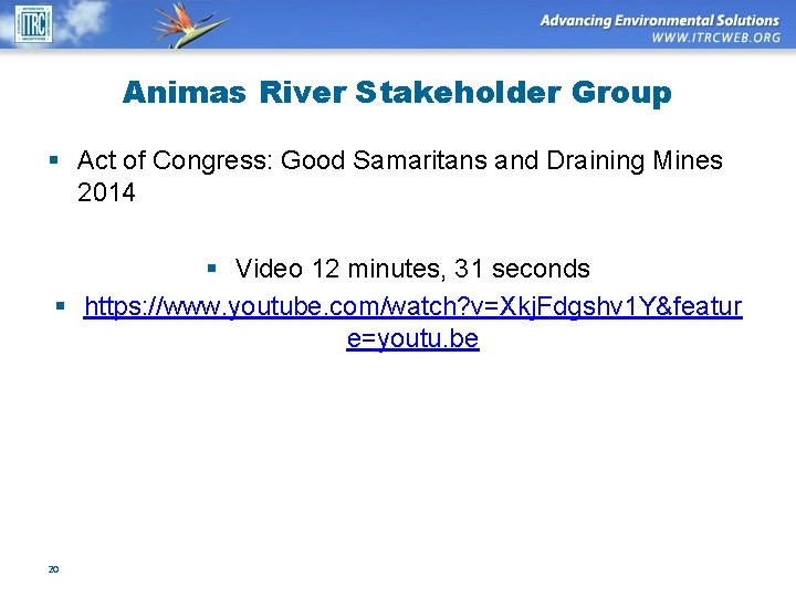 Animas River Stakeholder Group § Act of Congress: Good Samaritans and Draining Mines 2014