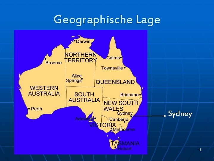 Geographische Lage Sydney 3 Geographische Lage Sydney 3