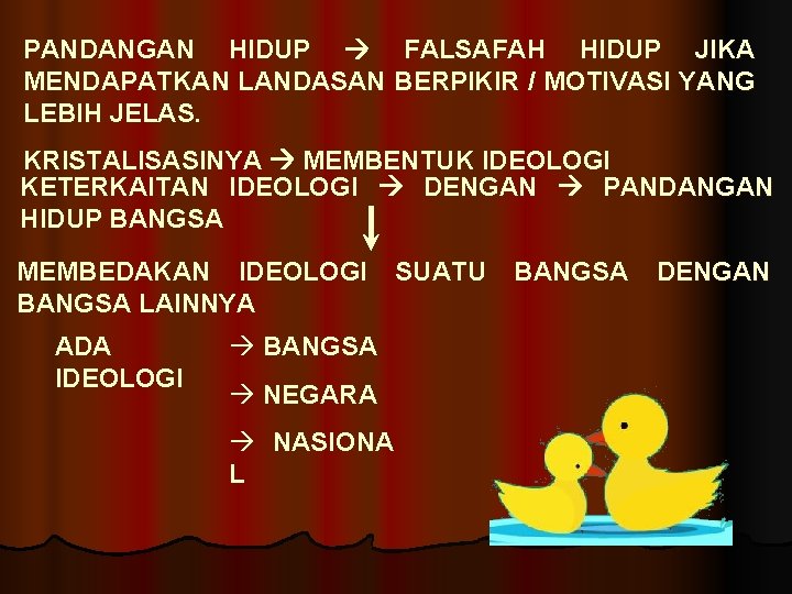 PANDANGAN HIDUP FALSAFAH HIDUP JIKA MENDAPATKAN LANDASAN BERPIKIR / MOTIVASI YANG LEBIH JELAS. KRISTALISASINYA