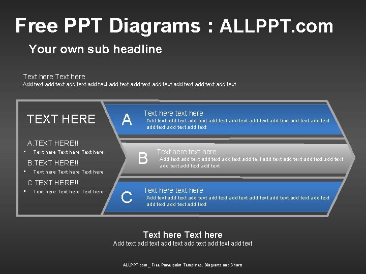 Free PPT Diagrams : ALLPPT. com Your own sub headline Text here Add text