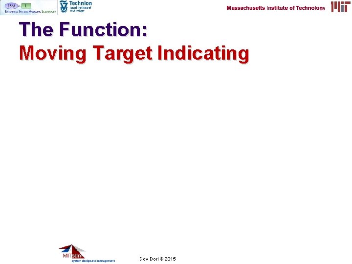 The Function: Moving Target Indicating 2006 -7 Prof. Dov © Dori © 2015 Dov The Function: Moving Target Indicating 2006 -7 Prof. Dov © Dori © 2015 Dov