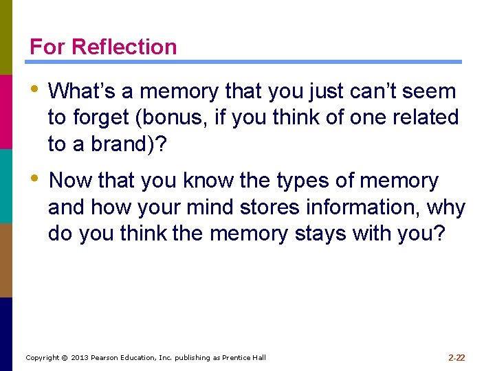 For Reflection • What’s a memory that you just can’t seem to forget (bonus, For Reflection • What’s a memory that you just can’t seem to forget (bonus,