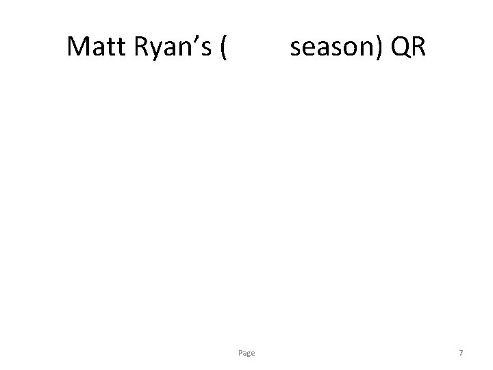 Matt Ryan’s ( season) QR Page 7 