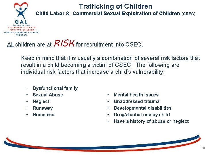 Trafficking of Children Child Labor & Commercial Sexual Exploitation of Children (CSEC) All children