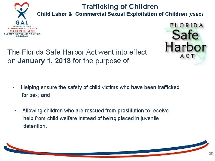 Trafficking of Children Child Labor & Commercial Sexual Exploitation of Children (CSEC) The Florida