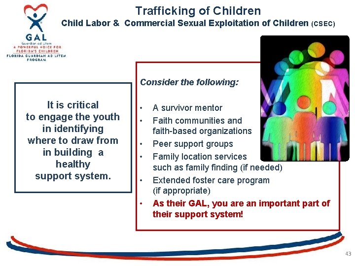Trafficking of Children Child Labor & Commercial Sexual Exploitation of Children (CSEC) Consider the
