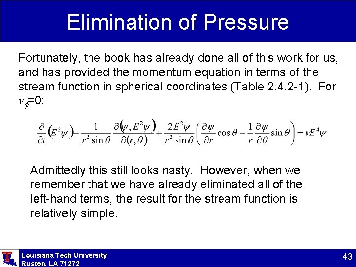 Elimination of Pressure Fortunately, the book has already done all of this work for