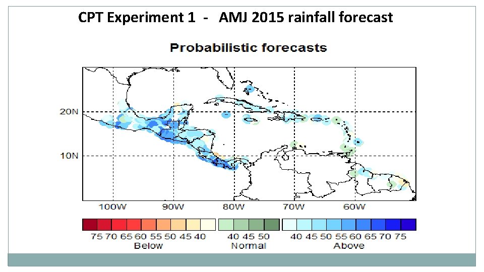 CPT Experiment 1 - AMJ 2015 rainfall forecast 