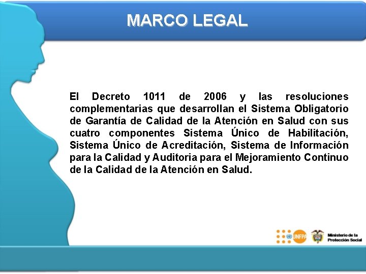 MARCO LEGAL El Decreto 1011 de 2006 y las resoluciones complementarias que desarrollan el