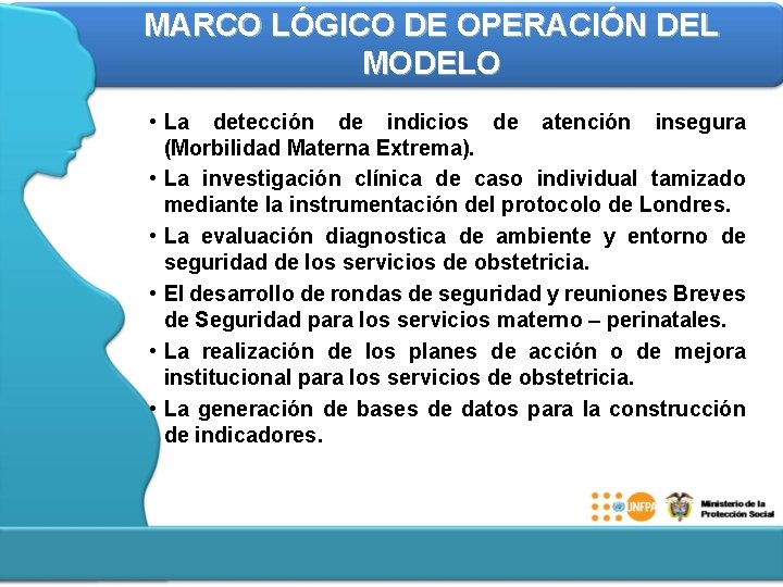 MARCO LÓGICO DE OPERACIÓN DEL MODELO • La detección de indicios de atención insegura