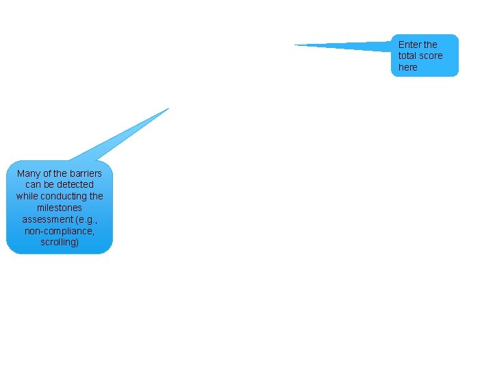 Enter the total score here Many of the barriers can be detected while conducting