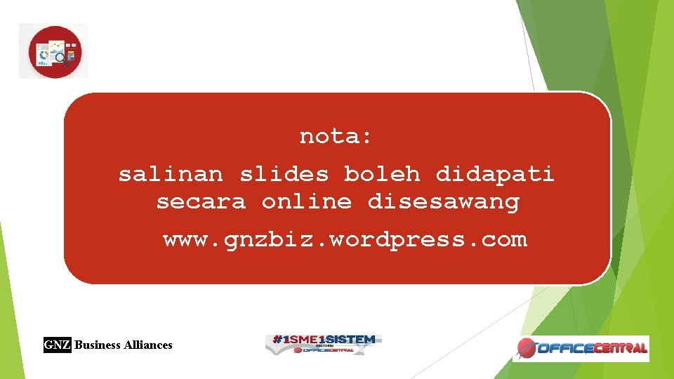 nota: salinan slides boleh didapati secara online disesawang www. gnzbiz. wordpress. com GNZ Business
