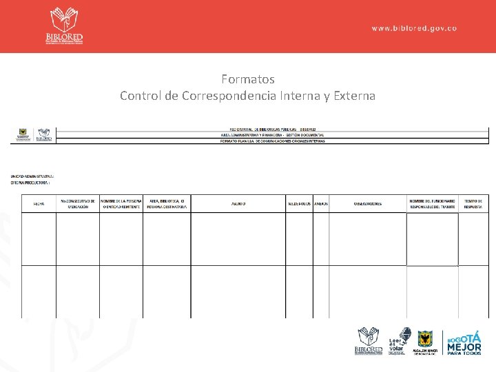 Formatos Control de Correspondencia Interna y Externa 