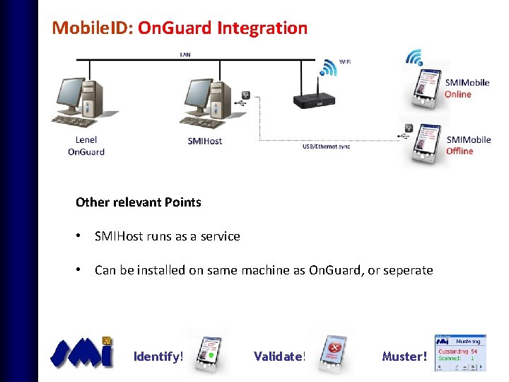 Mobile. ID: On. Guard Integration Other relevant Points • SMIHost runs as a service