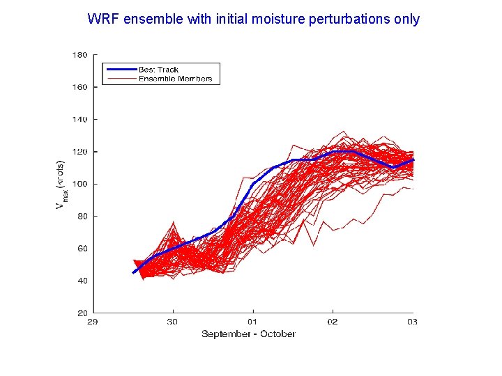 WRF ensemble with initial moisture perturbations only 