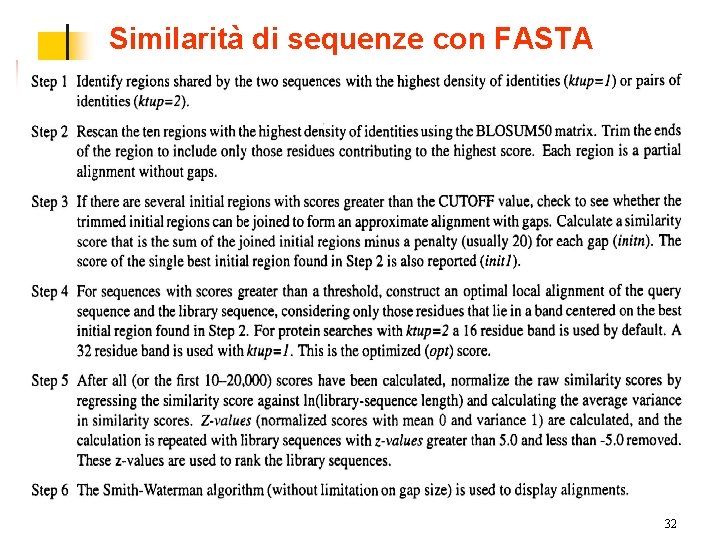 Similarità di sequenze con FASTA 32 