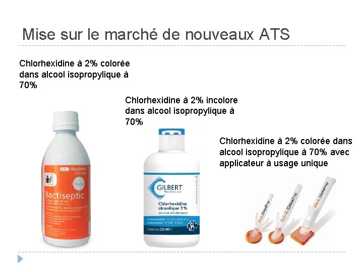 Mise sur le marché de nouveaux ATS Chlorhexidine à 2% colorée dans alcool isopropylique