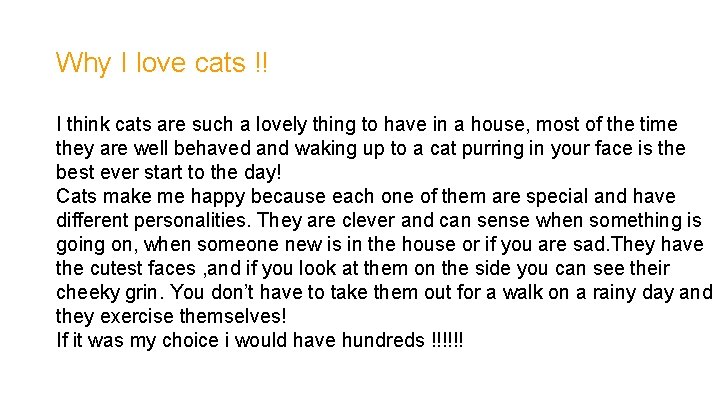 Why I love cats !! I think cats are such a lovely thing to
