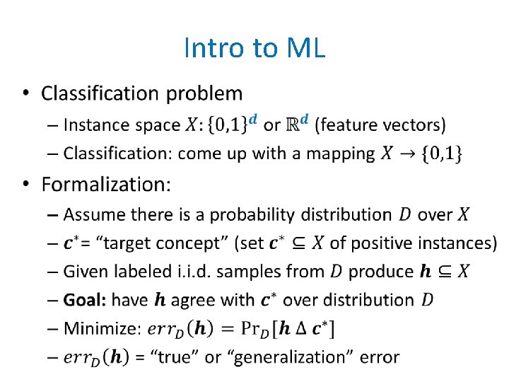 Intro to ML • 