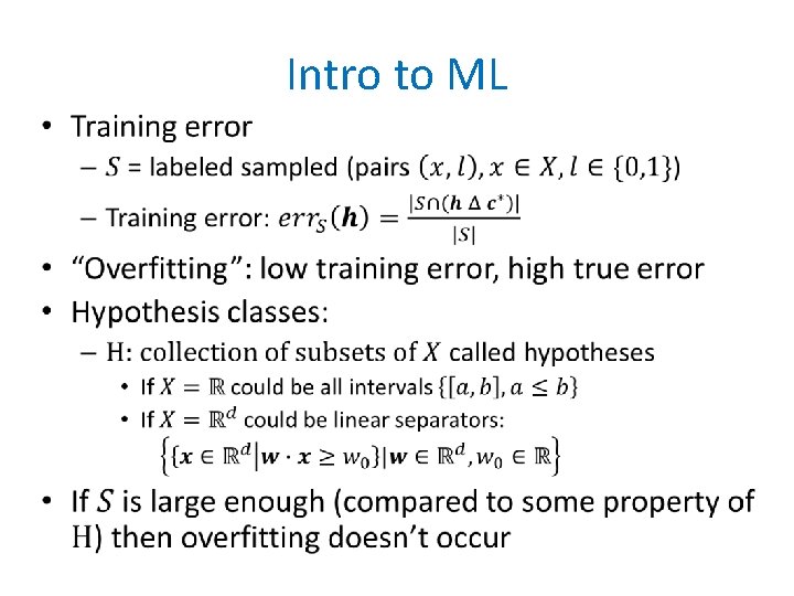 Intro to ML • 