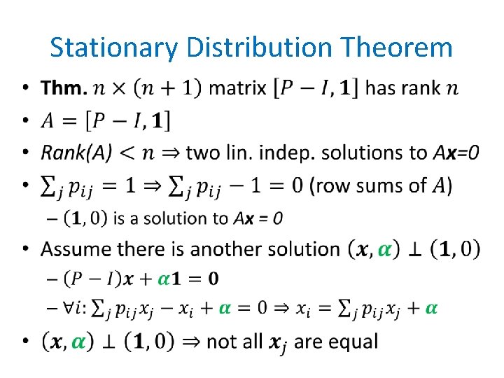 Stationary Distribution Theorem • 