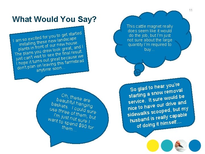 11 What Would You Say? tarted s t e g o t u o