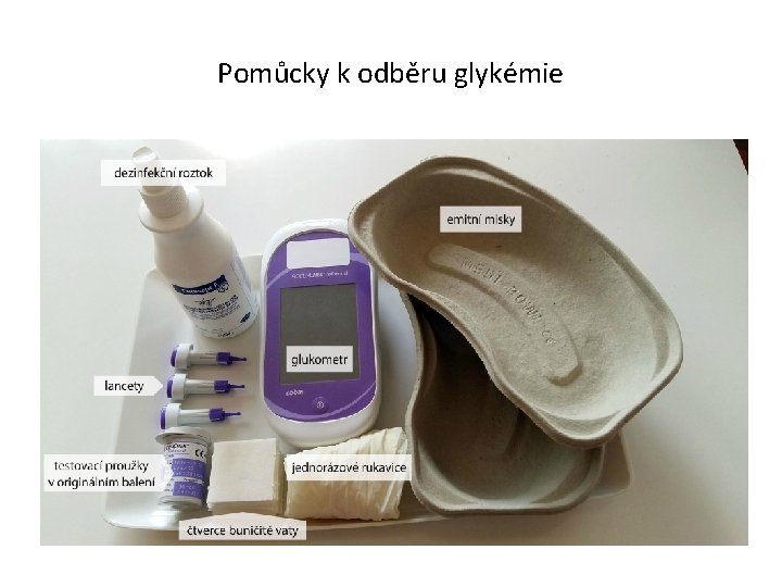 Pomůcky k odběru glykémie 