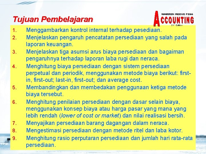Tujuan Pembelajaran 1. 2. 3. 4. 5. 6. 7. 8. 9. Menggambarkan kontrol internal