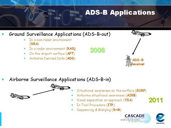 ADS-B Applications § Ground Surveillance Applications (ADS-B-out) § § § In a non-radar environment