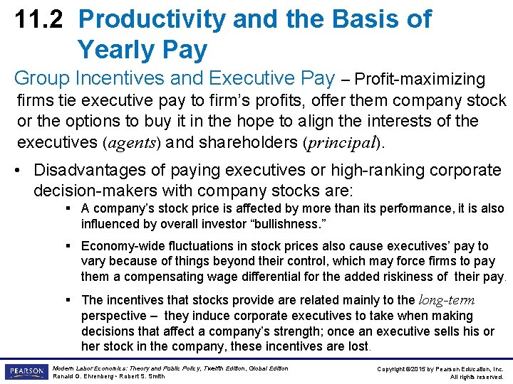 11. 2 Productivity and the Basis of Yearly Pay Group Incentives and Executive Pay