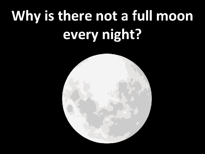 Why is there not a full moon every night? 