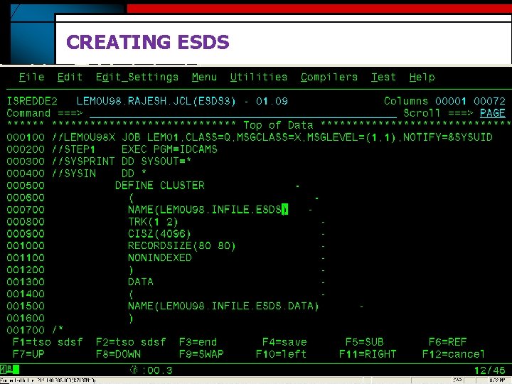 CREATING ESDS 