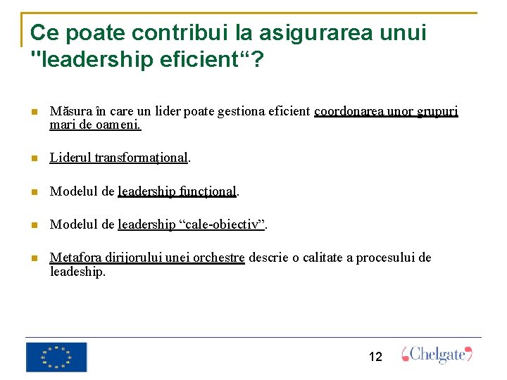 Ce poate contribui la asigurarea unui "leadership eficient“? Măsura în care un lider poate