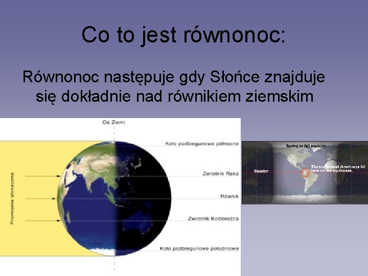 Co to jest równonoc: Równonoc następuje gdy Słońce znajduje się dokładnie nad równikiem ziemskim