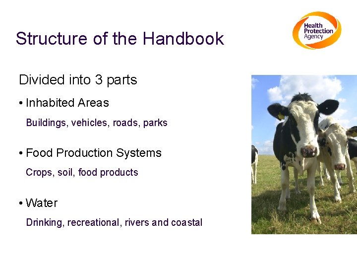 Structure of the Handbook Divided into 3 parts • Inhabited Areas Buildings, vehicles, roads,