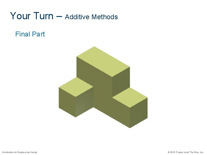 Your Turn – Additive Methods Final Part Introduction to Engineering Design © 2016 Project