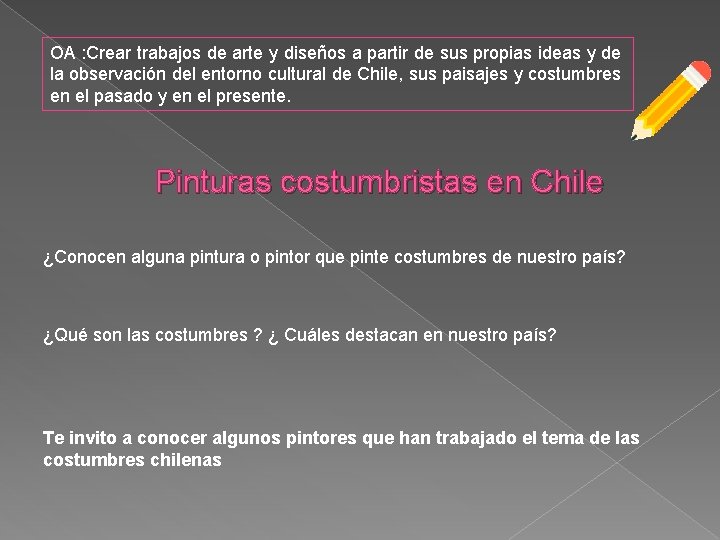 OA : Crear trabajos de arte y diseños a partir de sus propias ideas